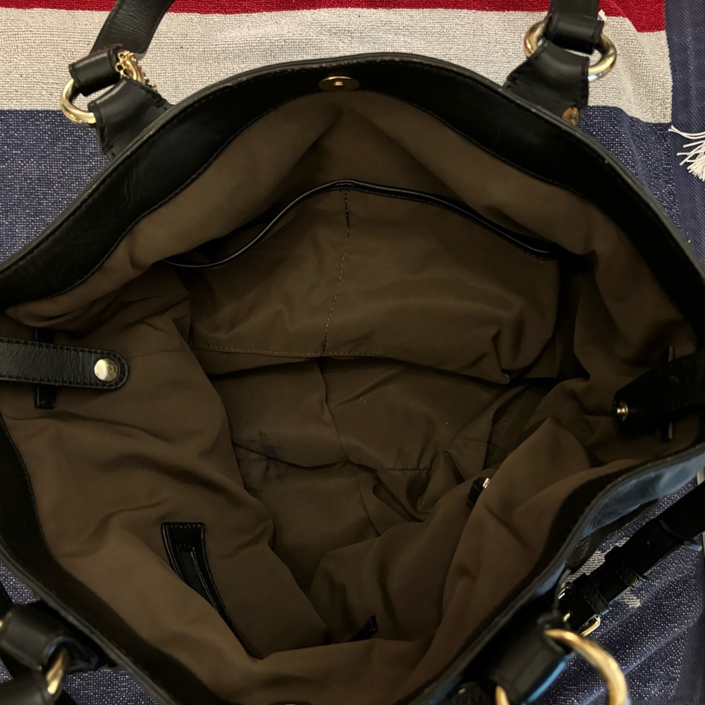 Cole Haan Camden Devin Black Leather Tote‎ Bag Crossbody - Picture 11 of 11